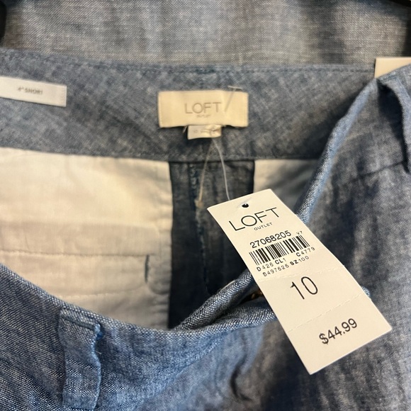 Loft 4” Shorts Blue Size 10 NWT - Picture 3 of 3